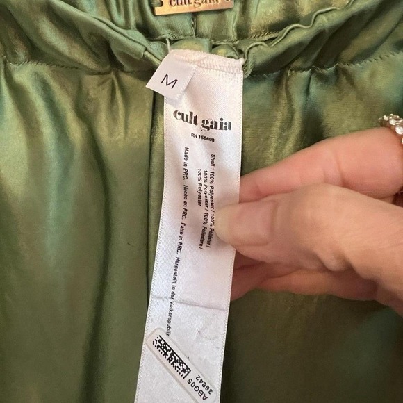 Cult gaia Stacie Pant Green Satin Size M - Picture 8 of 8